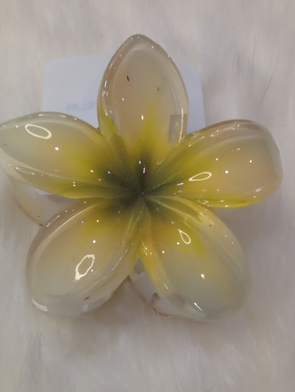 Plumeria Flower Hair Clip - Yellow and Cream